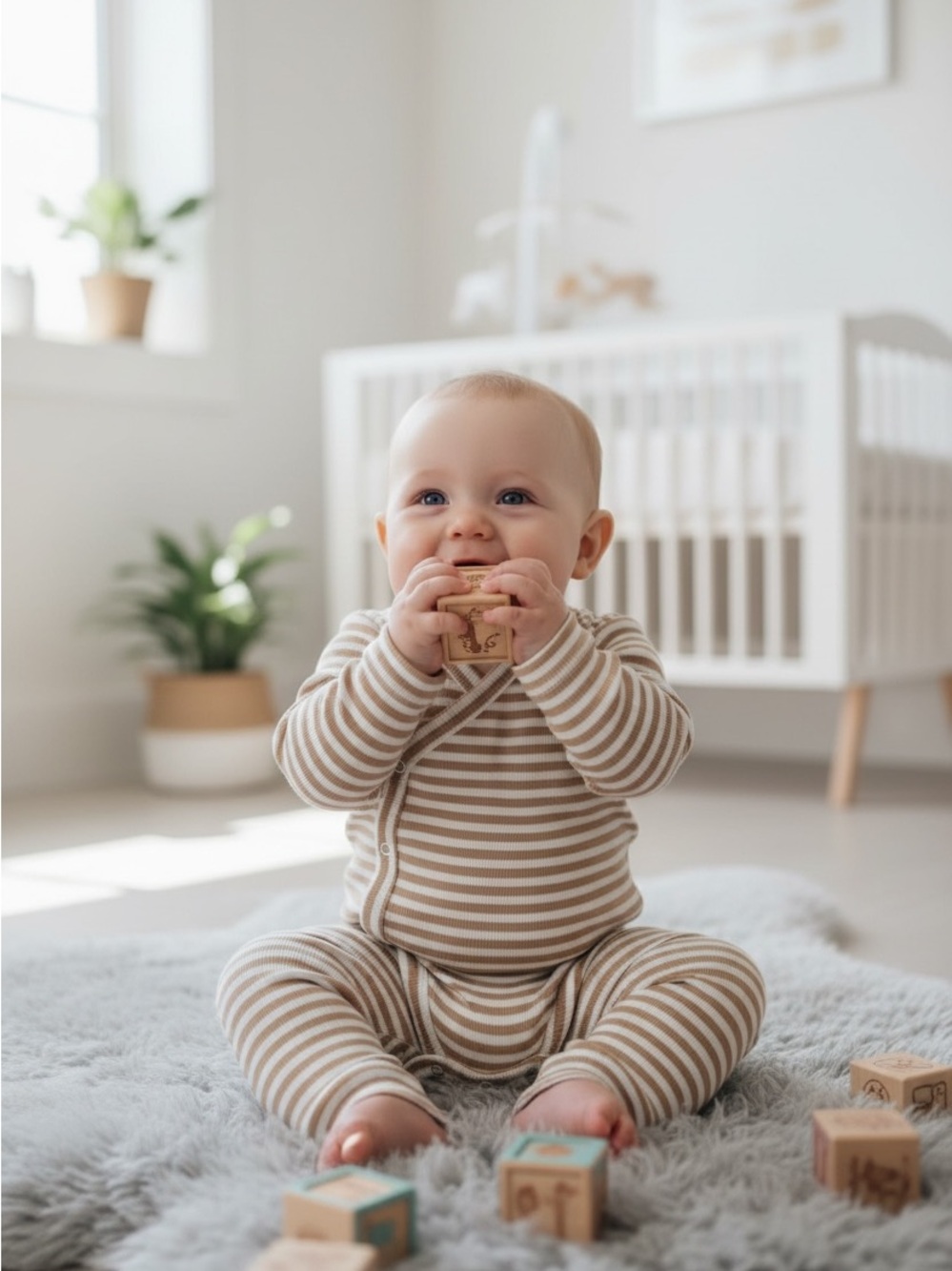 Focus Kids Beige Striped PJ Set